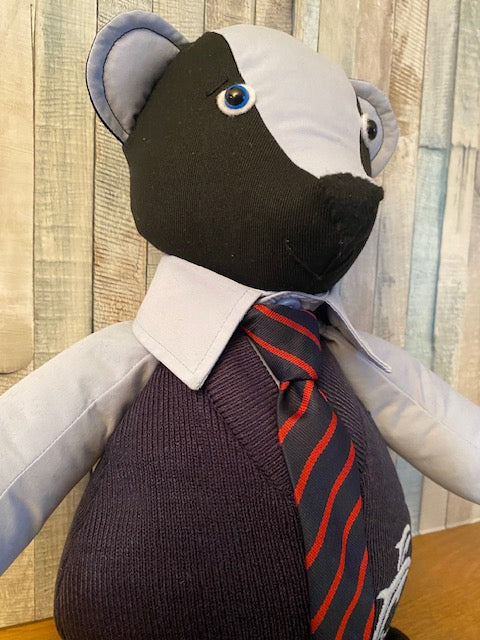 James, school uniform keepsake bear.
